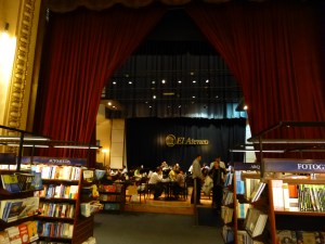 Theatre stage/bookshop cafe