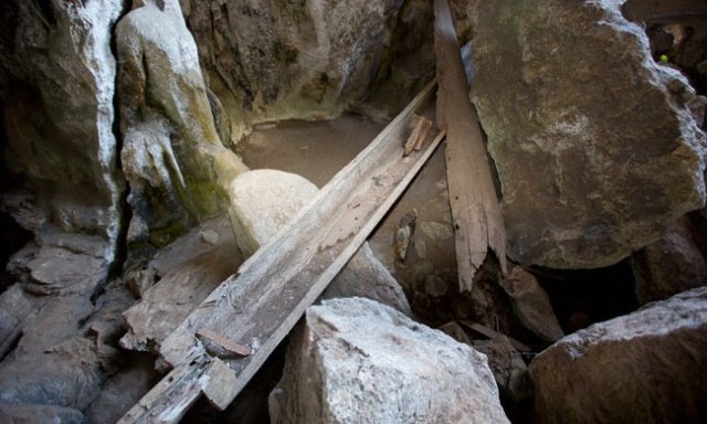 Coffins in cave